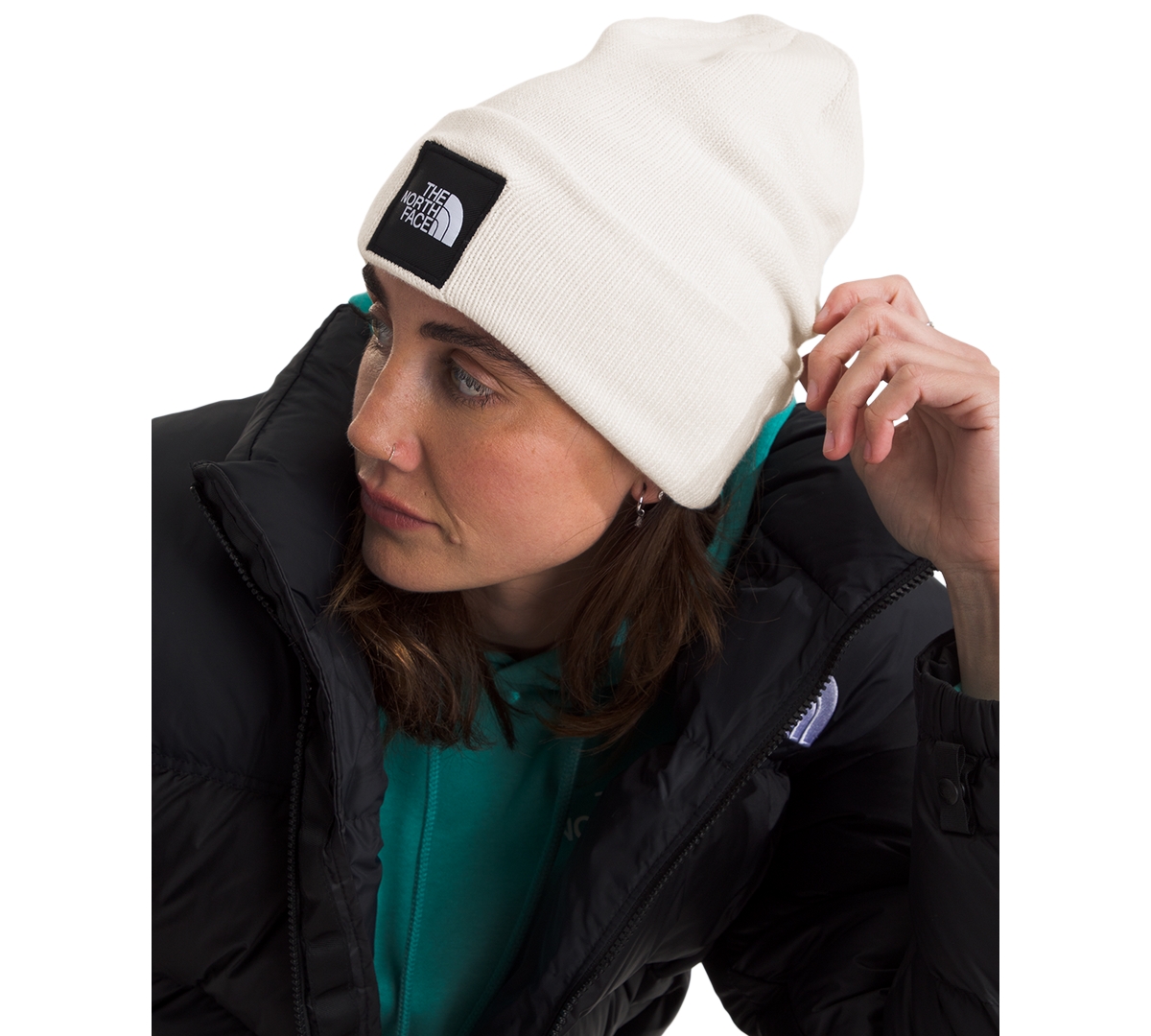 The North Face Big Box Beanie In White Dune