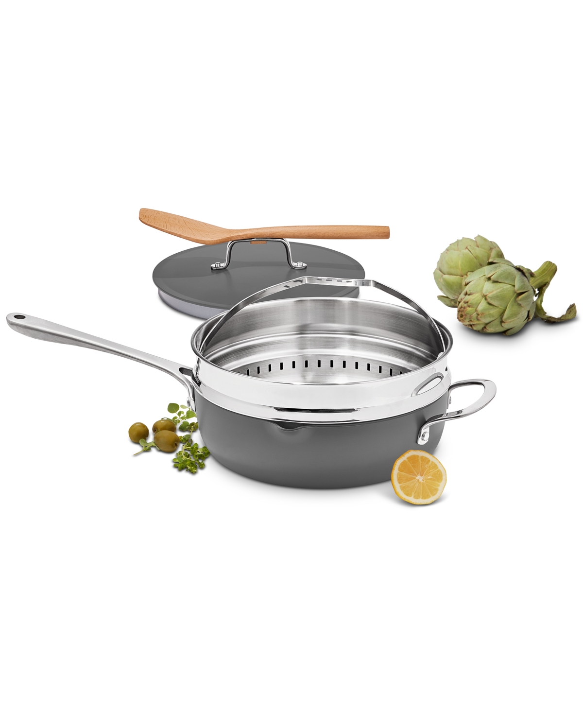 The Cellar Ceramic Nonstick Complete Pan, Exclusively At Macy's In Charcoal