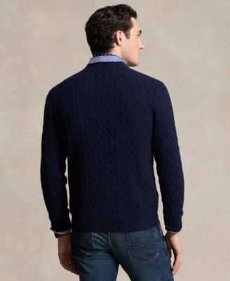 Men's Wool-Cashmere Cable-Knit Sweater