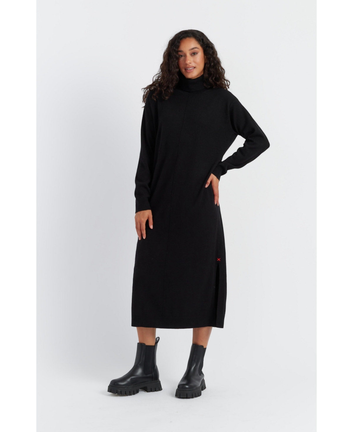 Chinti and Parker Women's Chinti & Parker Wool-Cashmere Relaxed Rollneck Midi Dress
