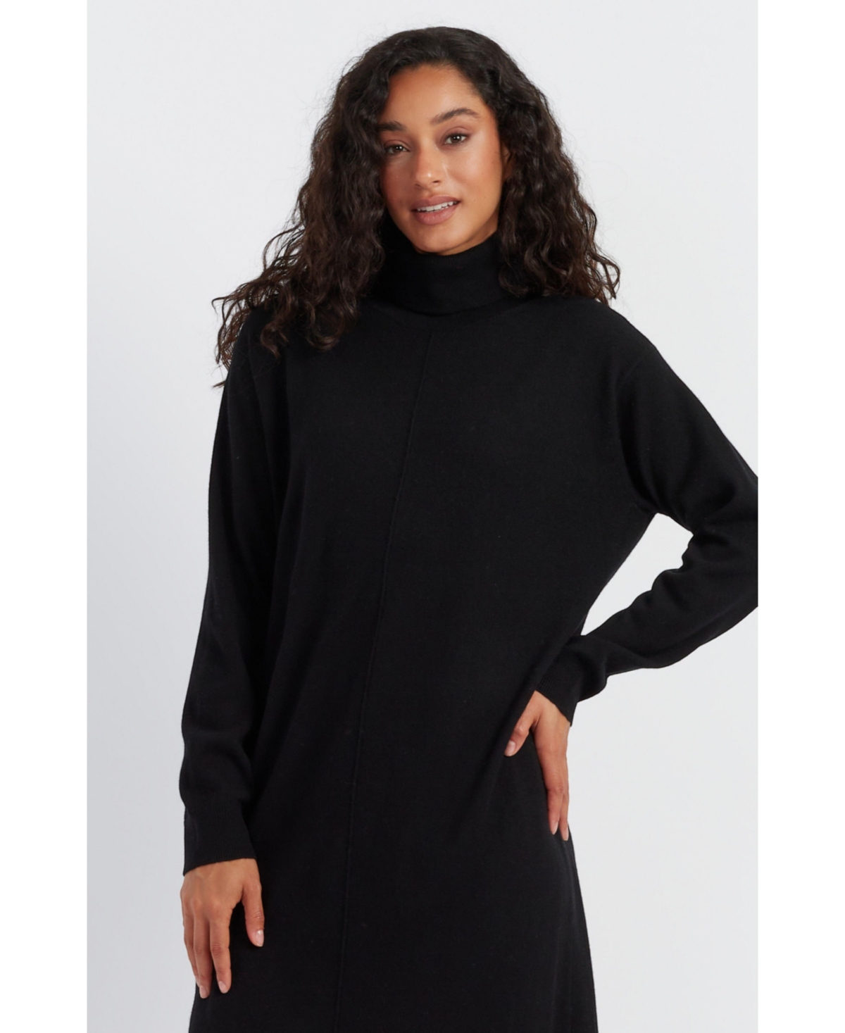 Chinti and Parker Women's Chinti & Parker Wool-Cashmere Relaxed Rollneck Midi Dress