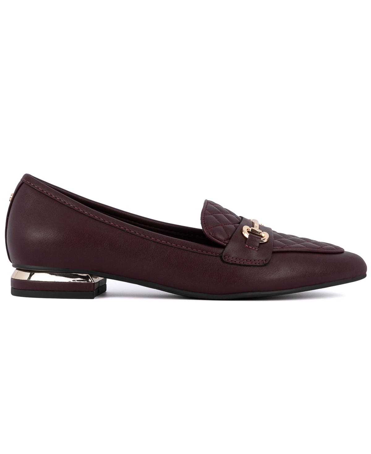 Jones New York Women's Quadia Pointed Toe Quilted Loafers In Black Smooth