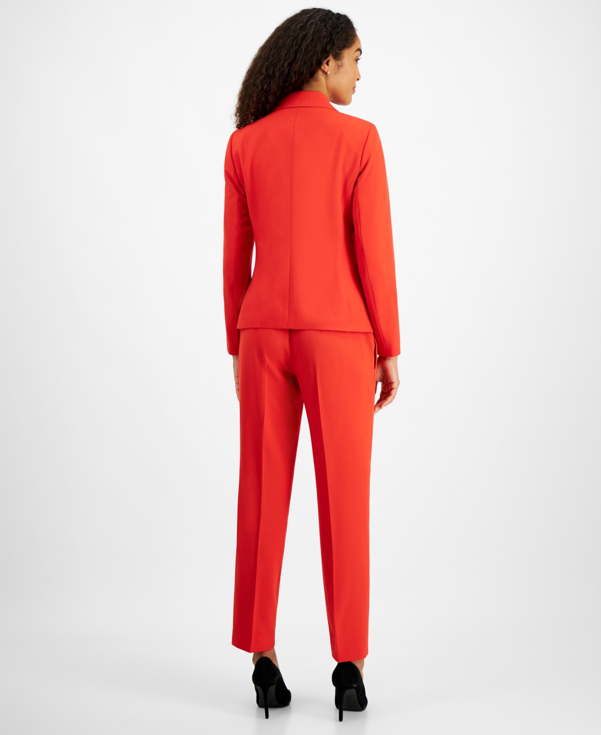 LE SUIT WOMEN'S ONE-BUTTON STRAIGHT-LEG PANTSUIT, REGULAR & PETITE 