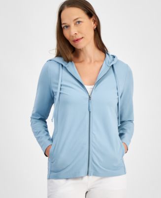 Women's long zip front hoodie hotsell