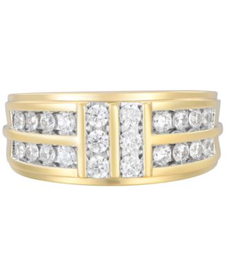 Men's Diamond Multirow Channel-Set Ring (1 ct. t.w.) in 10k Gold