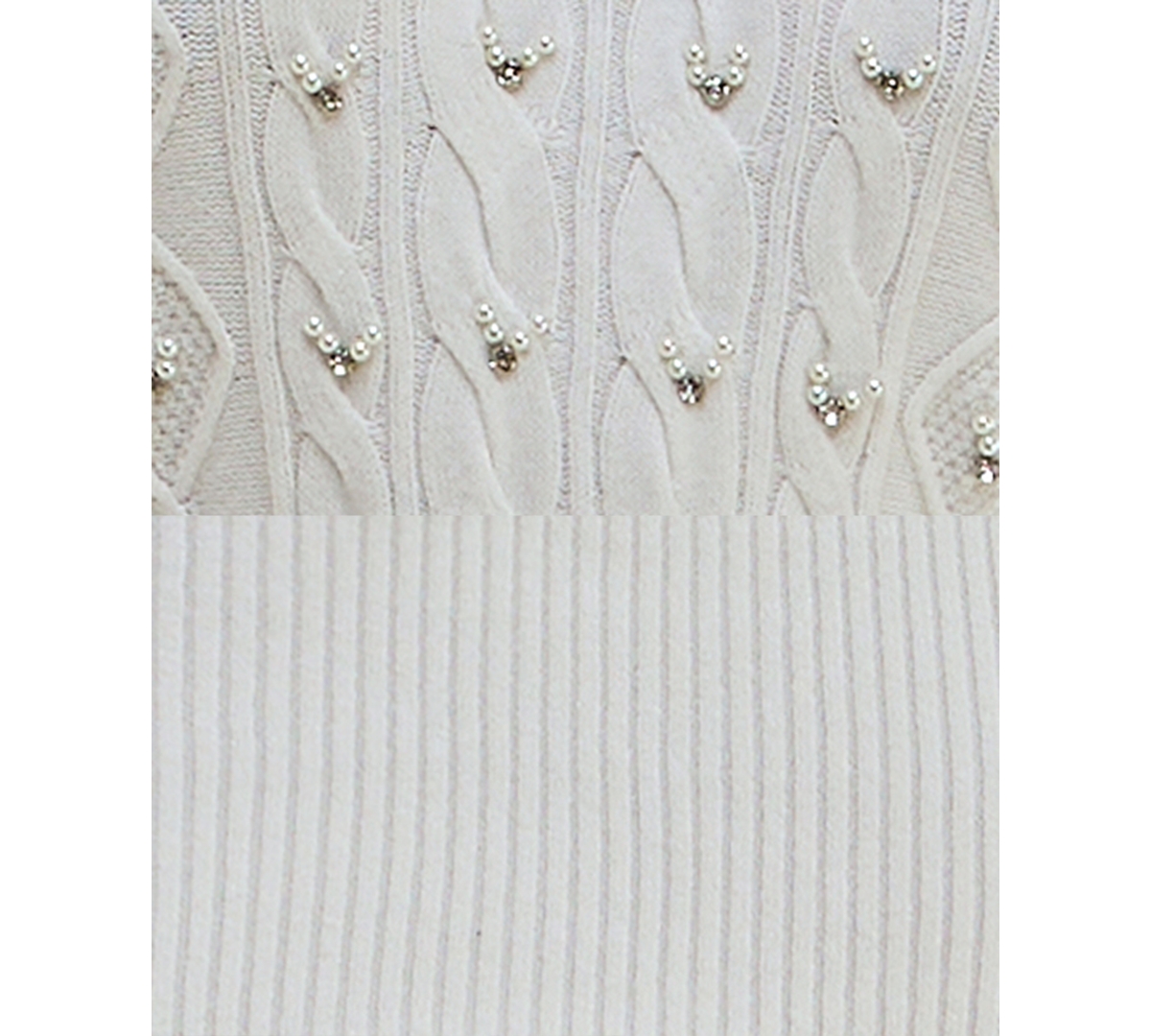 Rosie Harlow Juniors' Embellished Mixed-Stitch Sweater Dress