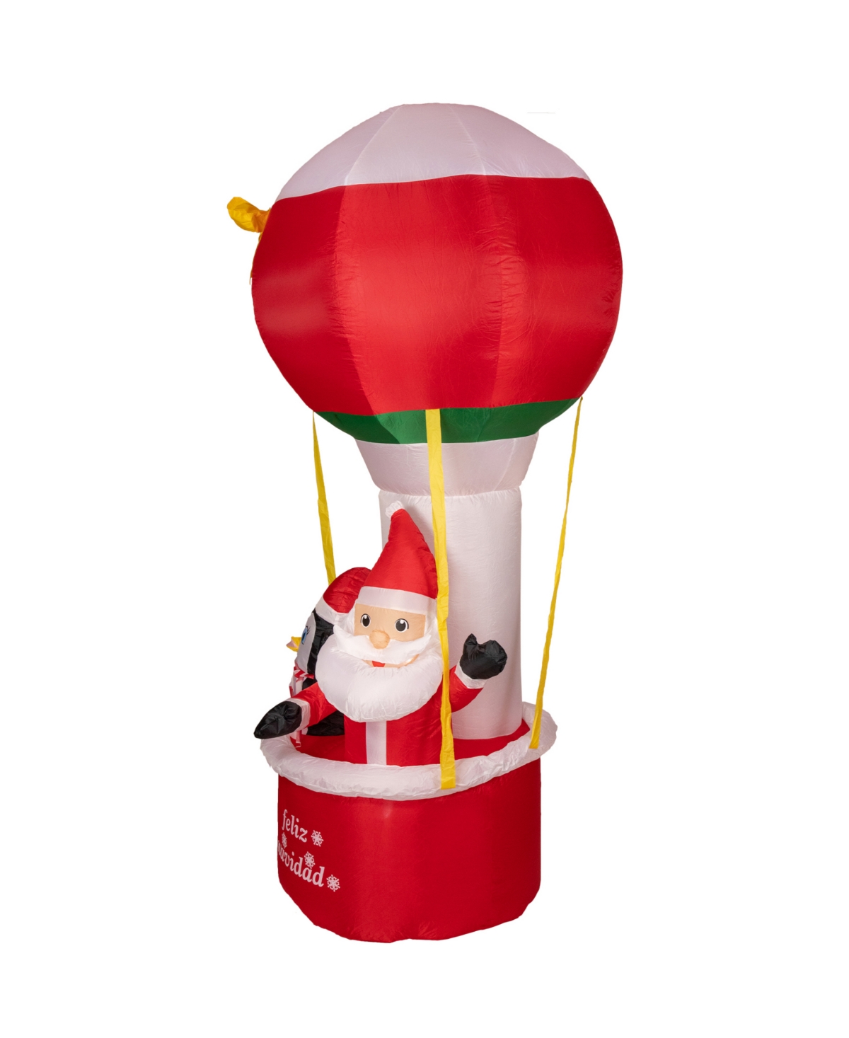 Northlight Lighted Inflatable Feliz Navidad Hot Air Balloon Outdoor Christmas Decoration 8' In Red