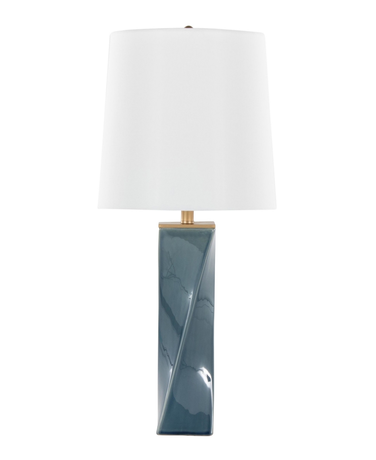Lumisource 27" Ceramic Grandview Gallery Curvo Square Table Lamp In Blue