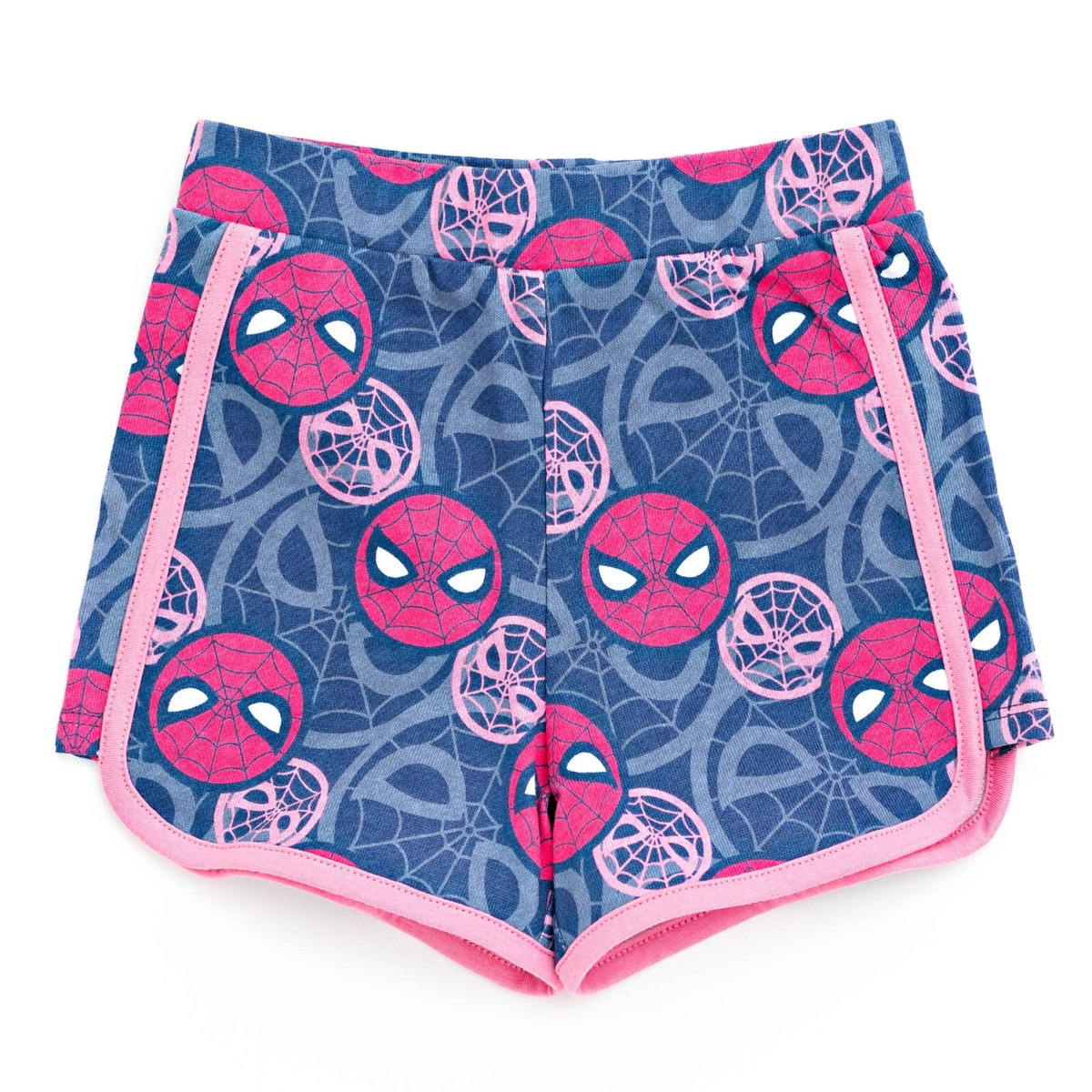 Marvel Little Girls Spider-Man Spider-Gwen Ghost Spider Cosplay Hooded Tank Top & French Terry Shorts Outfit Set to - Spider-man