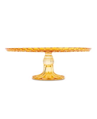 Rochester Footed Glass Cake Stand - Amber