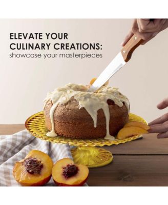 Rochester Footed Glass Cake Stand - Amber