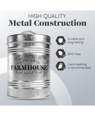 Farmhouse Galvanized Metal Canister