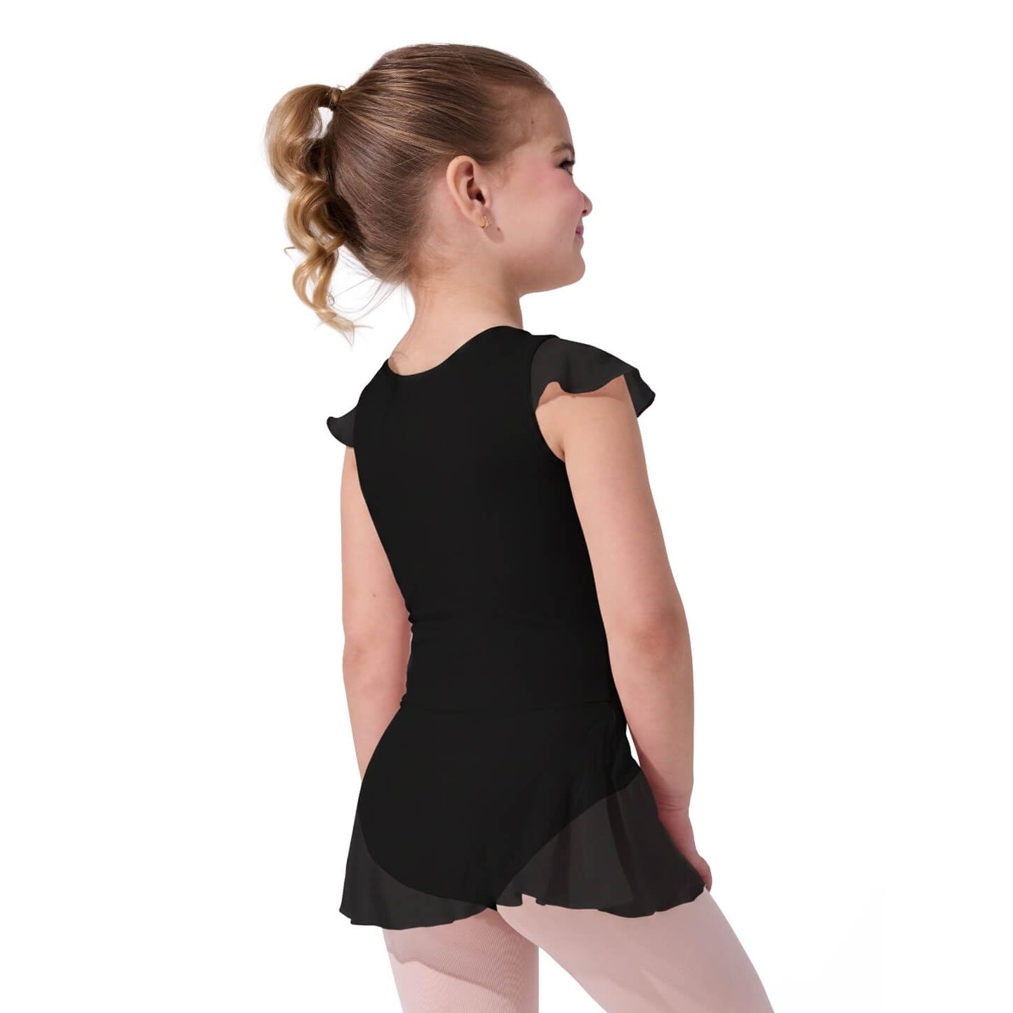 Детское платье Capezio Flutter Sleeve Dress - Girls, цвет: Чёрный — фото 4