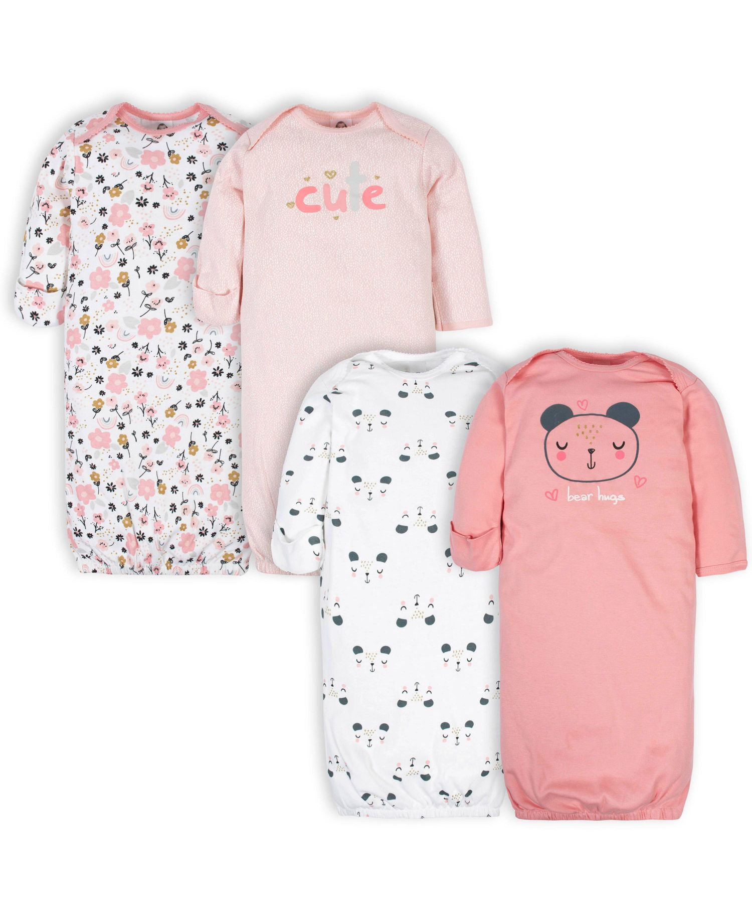 Baby Girls Fleece-Lined Gb 4Pk Gowns