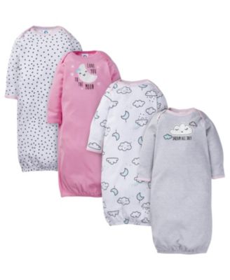 Baby Girls Lap Shoulder Gowns, 4-pack