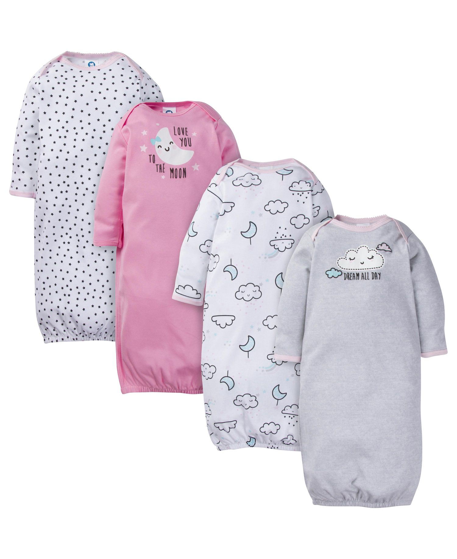 Baby Girls Fleece-Lined Gb 4Pk Gowns