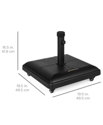 81lb. Heavy Duty Square Concrete Rolling Patio Umbrella Base Stand w/ Locking Wheels