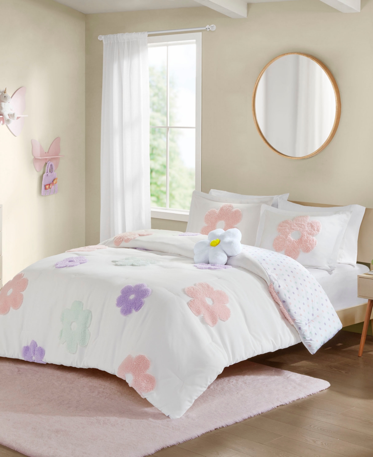 Urban Habitat Gracie Floral Reversible 4-pc. Comforter Set, Full/queen In White,purple