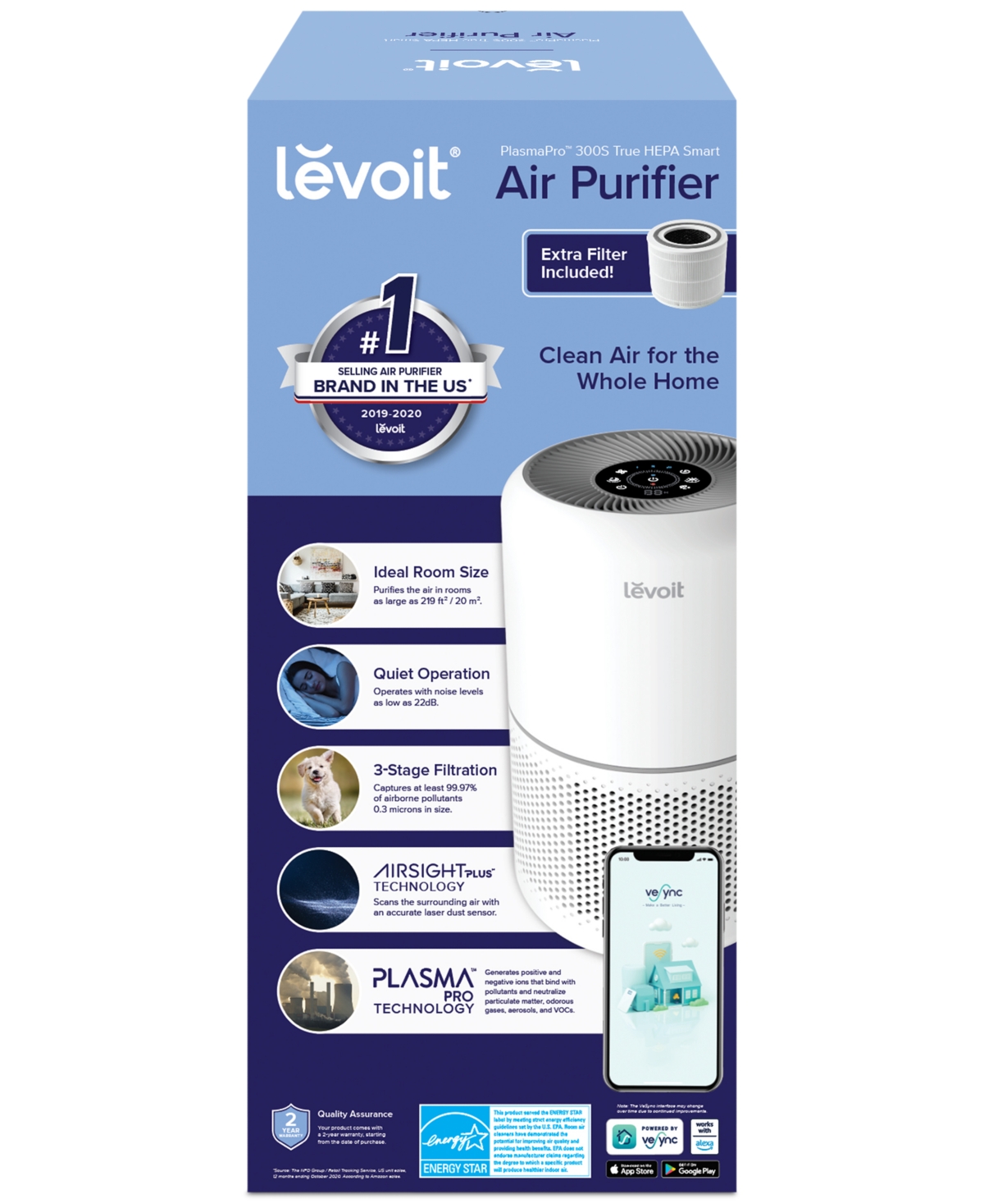 LEVOIT CORE 300S PLUS SMART AIR PURIFIER 