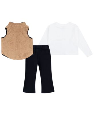 Toddler & Little Girls 2T-6X Swoosh Spirit Vest and Pants, 3-Piece Set