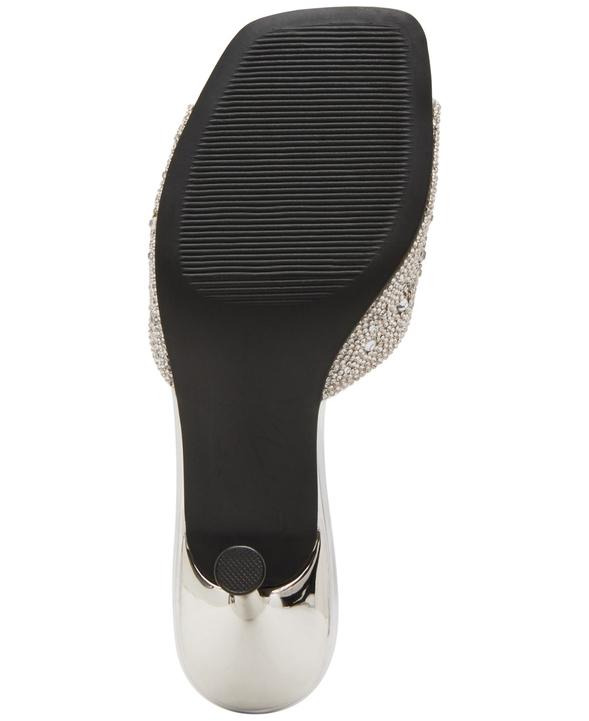 Madden Girl Dawn-r Buckled Stiletto Dress Mules In Silver Rhinestone