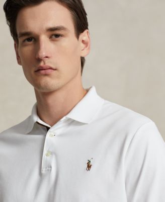 Men's Classic-Fit Long Sleeve Soft Cotton Polo Shirt