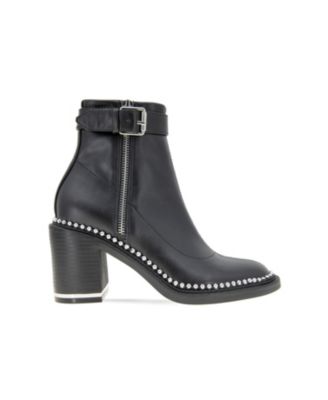 BCBGeneration Women's Braxi Stud Block Heel Buckle Casual Booties