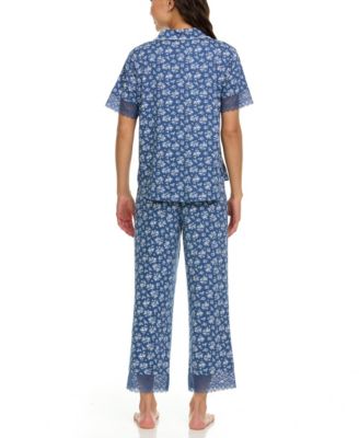 Women's Janelle Notch Top and Capri Pajama Set