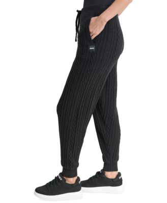 Women's Drawstring Cable Knit Joggers