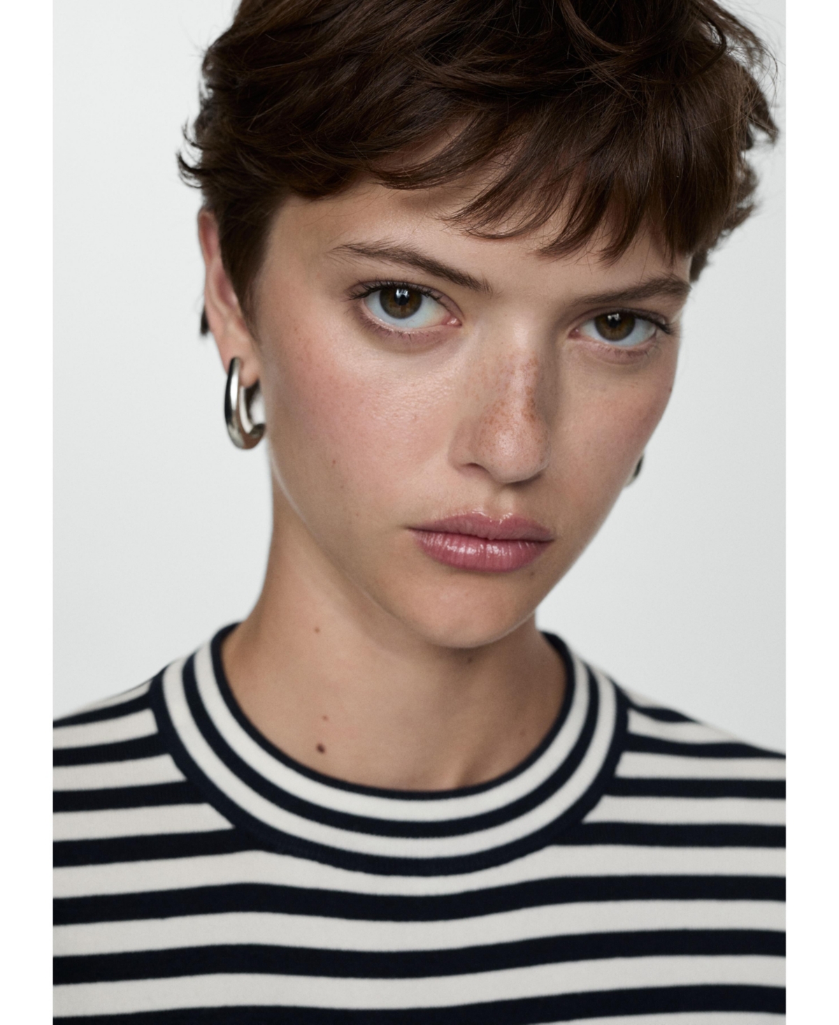 Mango Women's Crop Striped Sweater