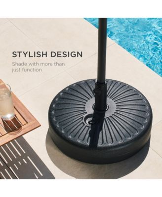 Fillable Plastic Patio Umbrella Base Stand, Pole Holder w/ Adjustment Knob