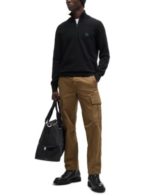 Men's Logo-Patch Zip-Neck Sweater