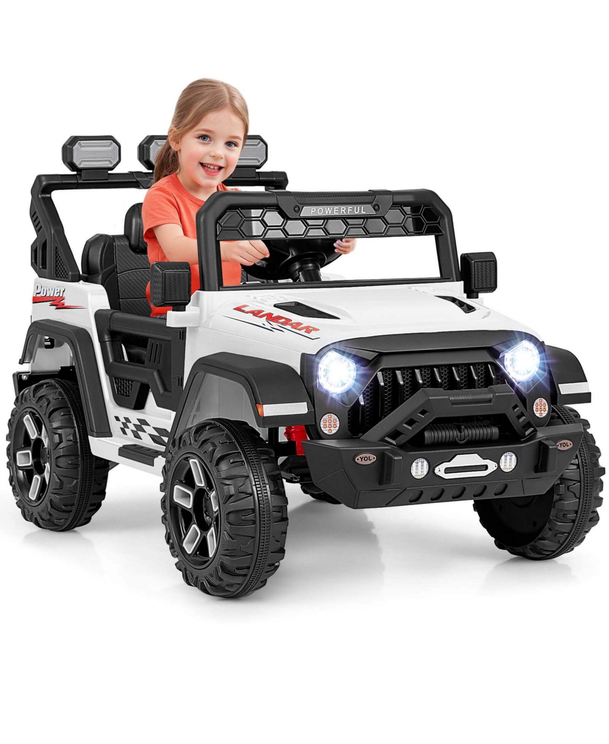 Costway 12V Kids Ride On Truck with 212V Motors Spring Suspension & Remote Control