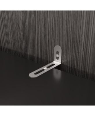 White Wood 4-Shelf Bookcase with Doors and 3-Color LED Lights