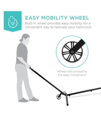 9Ft Portable Heavy-Duty Steel Hammock Stand w/Carrying Case, Weather-Resistant Finish for Indoor or Outdoor, Backyard Decor Bed Patio Lawn Garde, 300 Goutime 9ft Portable Heavy-Duty Steel Hammock Stand (550lbs