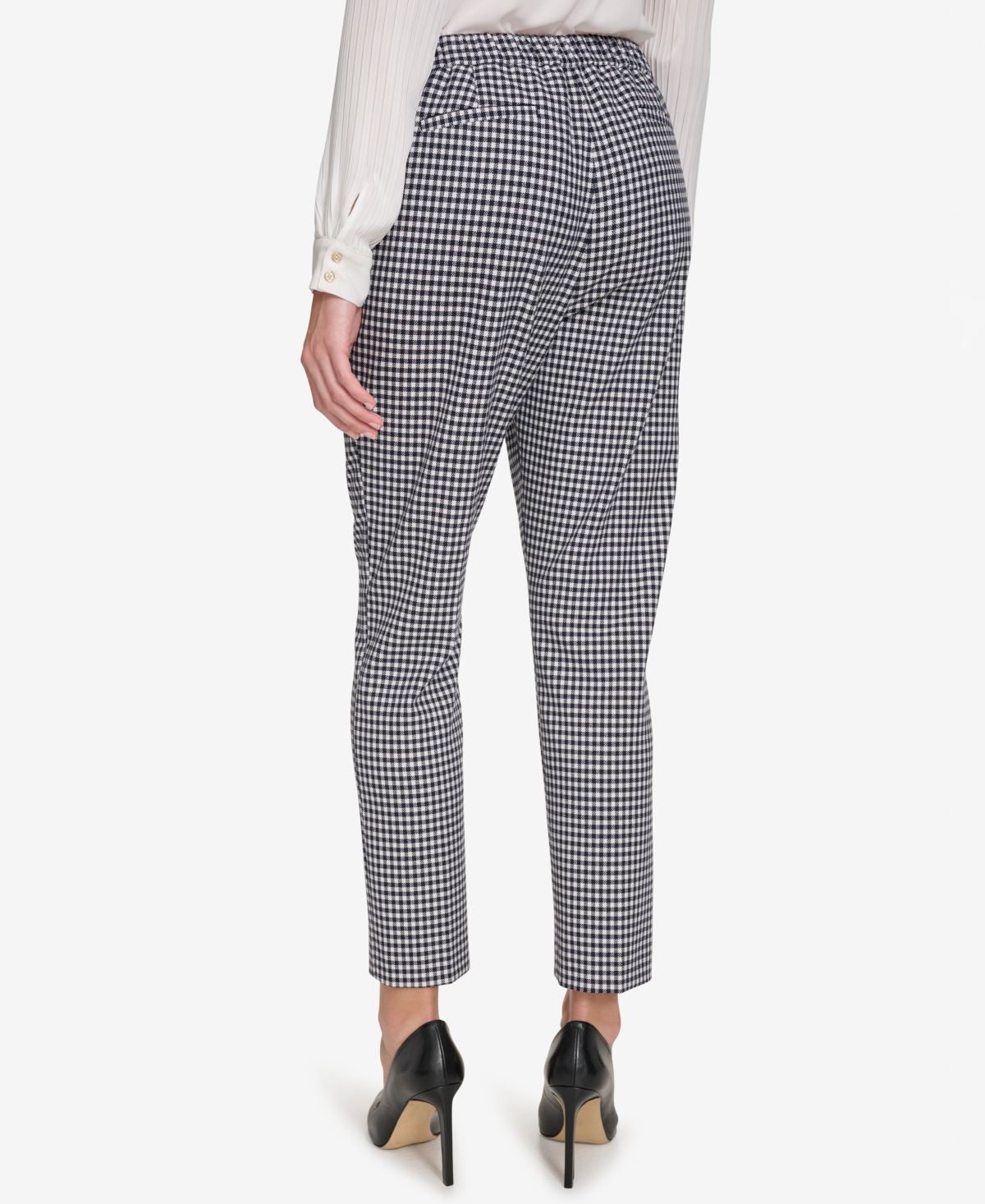 Tommy Hilfiger Women's Gingham Sloane Mid-Rise Ankle Pants -ivr