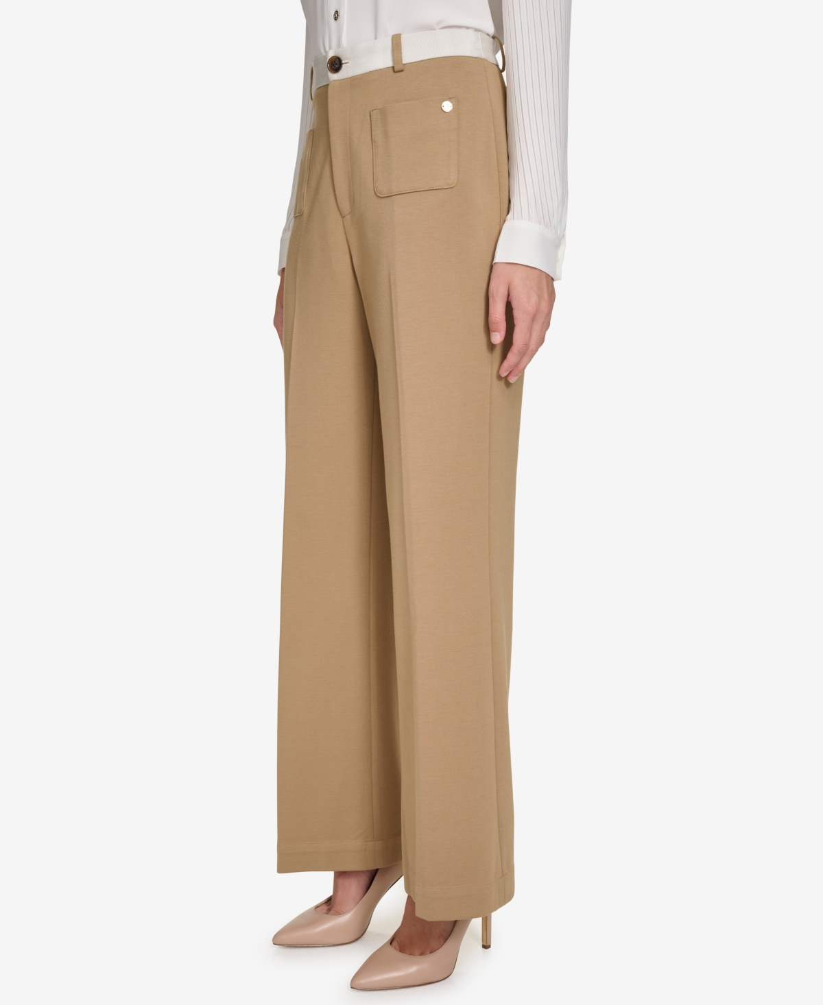 Tommy Hilfiger Women's Colorblocked High-Rise Jersey Pants -i