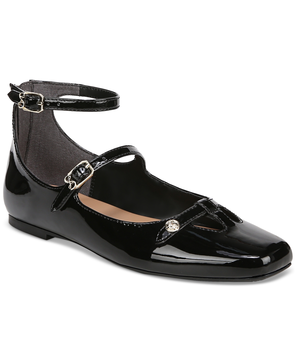 SAM & LIBBY WOMEN'S FRIDA ANKLE STRAP MARY JANE FLATS 
