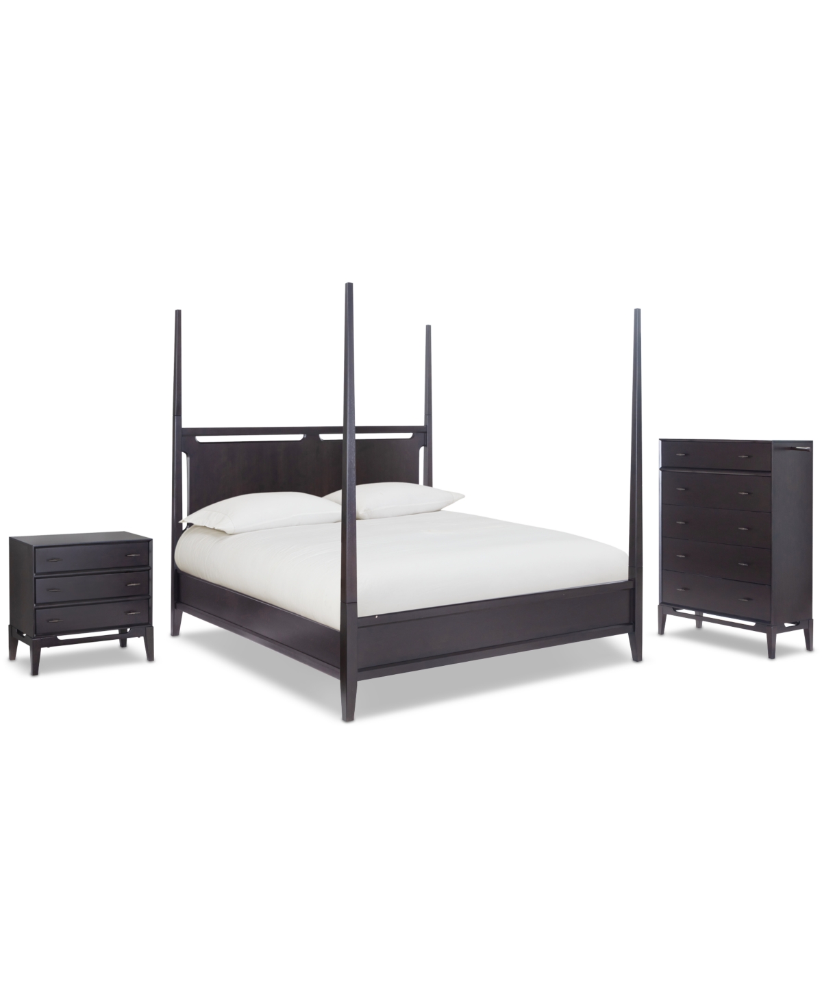 Macy's Intrigue Bedroom 3-pc. Set (queen Storage Bed, Three-drawer Nightstand & Chest) In Brown