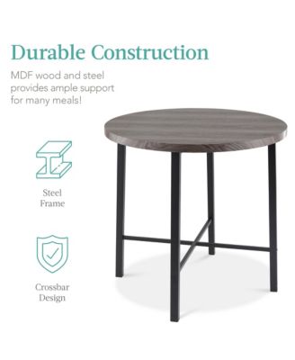 5-Piece Modern Round Counter Height Dining Set w/ 4 Chairs, 1.5in Thick Table