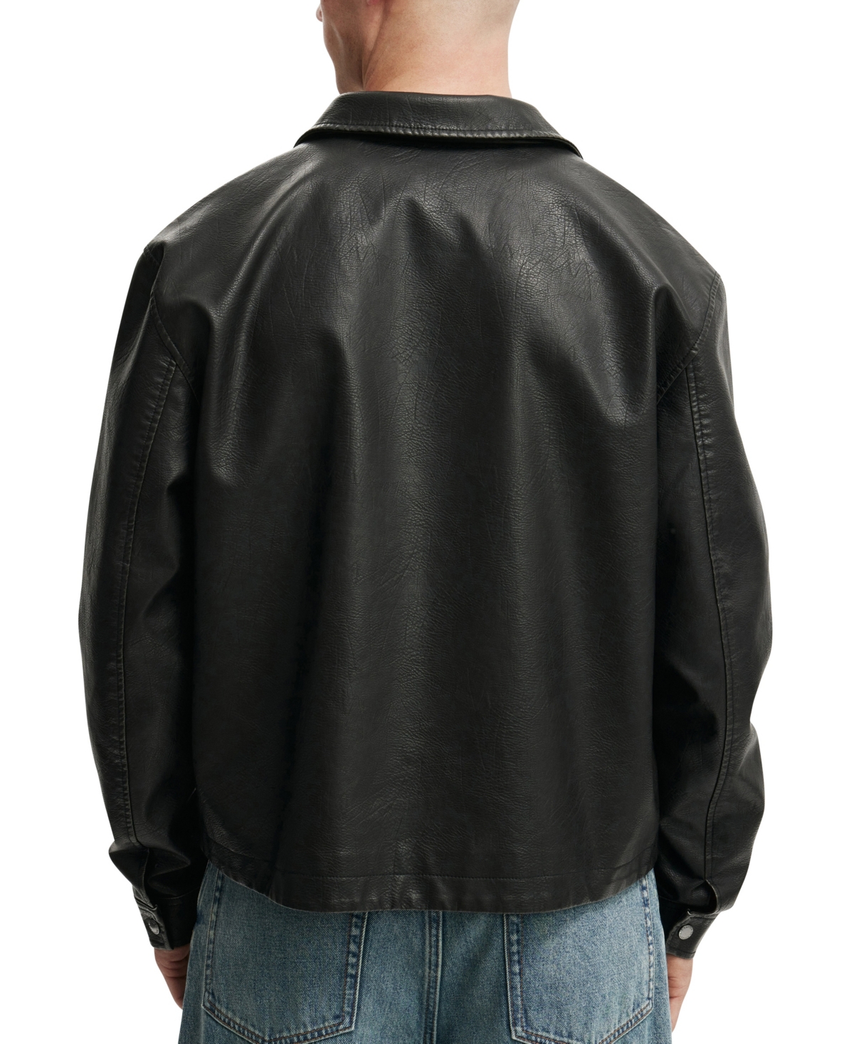Cotton On Men's Artificial Leather Harrington Jacket