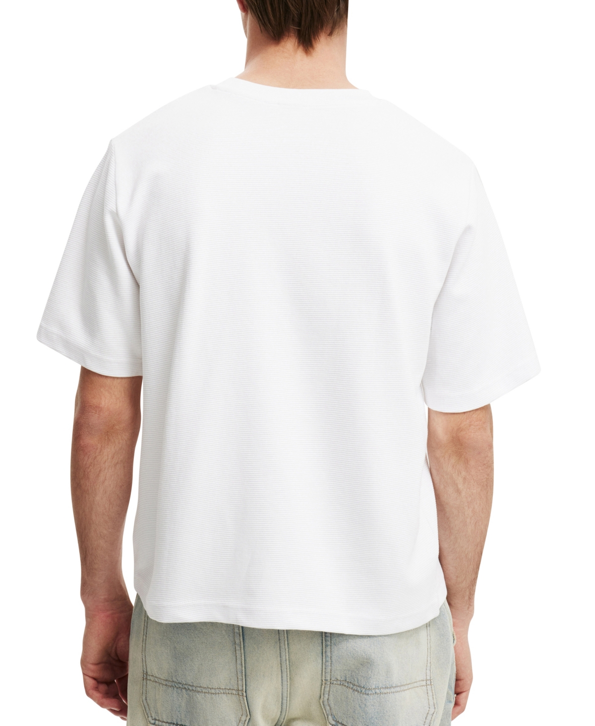 Cotton On Men's Cropped T-shirt In White Texture