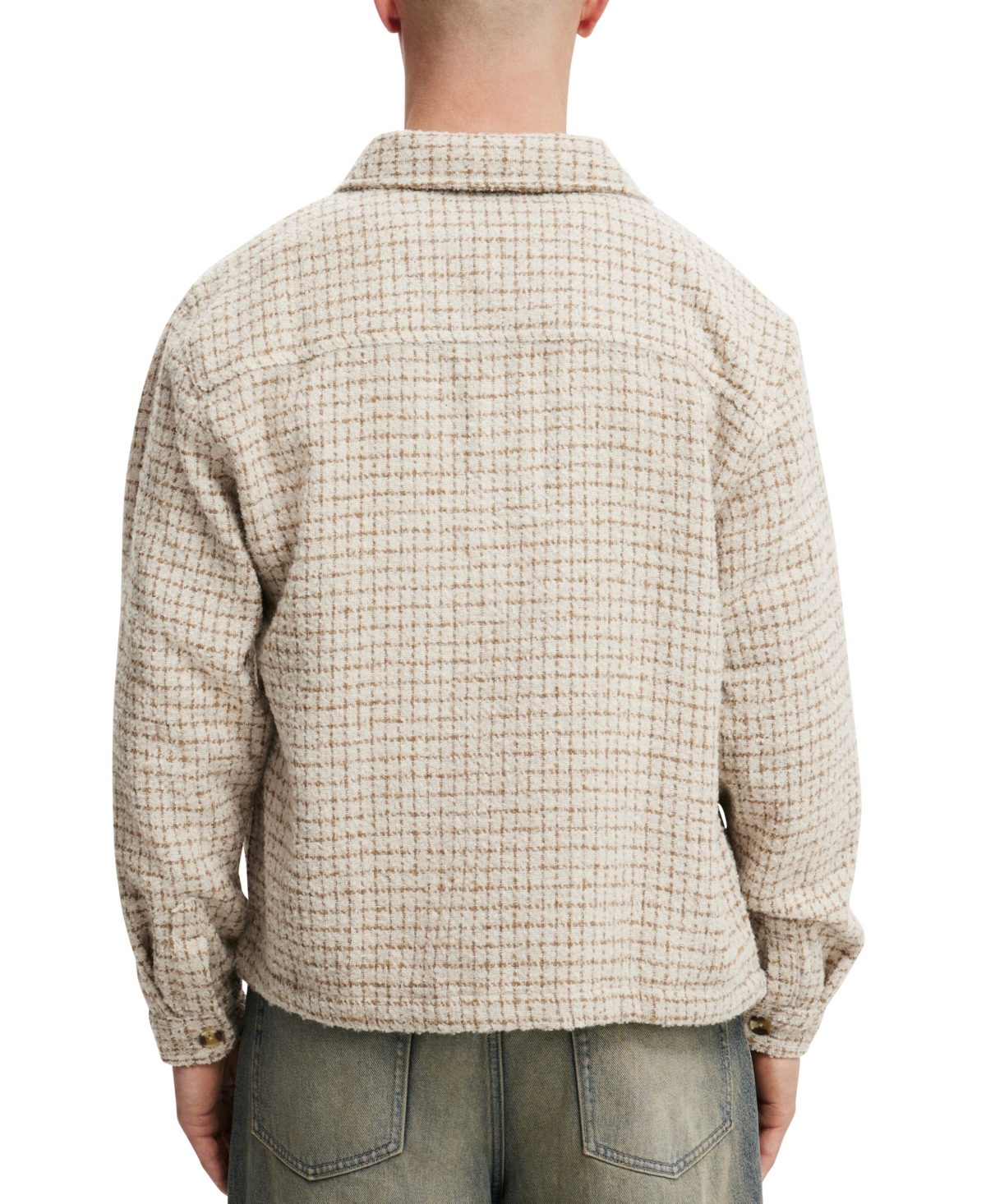 Shop Cotton On Men's Beckley Overshirt In Natural Grid
