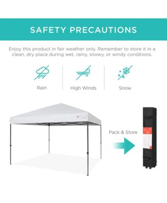 10x10ft Easy Setup Pop Up Canopy w/ 1-Button Setup, Wheeled Case, 4 Weight Bags