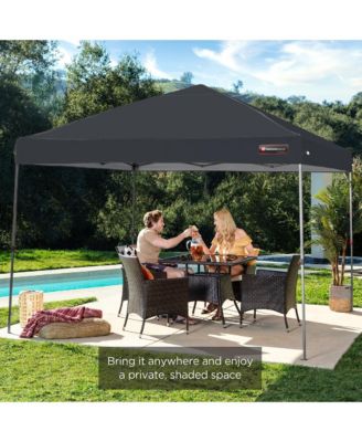 10x10ft Easy Setup Pop Up Canopy w/ 1-Button Setup, Wheeled Case, 4 Weight Bags