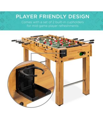 48in Competition Sized Foosball Table for Home, Game Room w/ 2 Balls, 2 Cup Holders