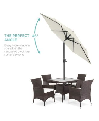 7.5ft Heavy-Duty Outdoor Market Patio Umbrella w/ Push Button Tilt, Easy Crank