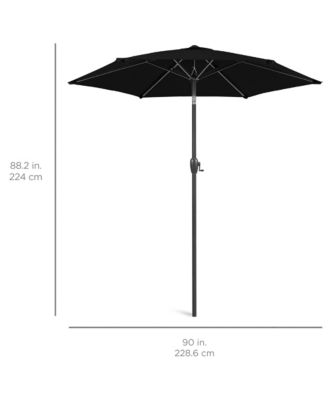 7.5ft Heavy-Duty Outdoor Market Patio Umbrella w/ Push Button Tilt, Easy Crank