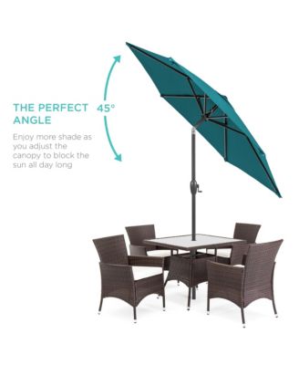 7.5ft Heavy-Duty Outdoor Market Patio Umbrella w/ Push Button Tilt, Easy Crank