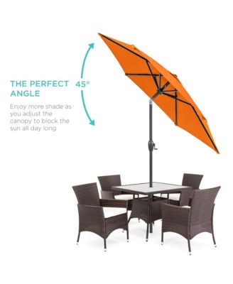 7.5ft Heavy-Duty Outdoor Market Patio Umbrella w/ Push Button Tilt, Easy Crank